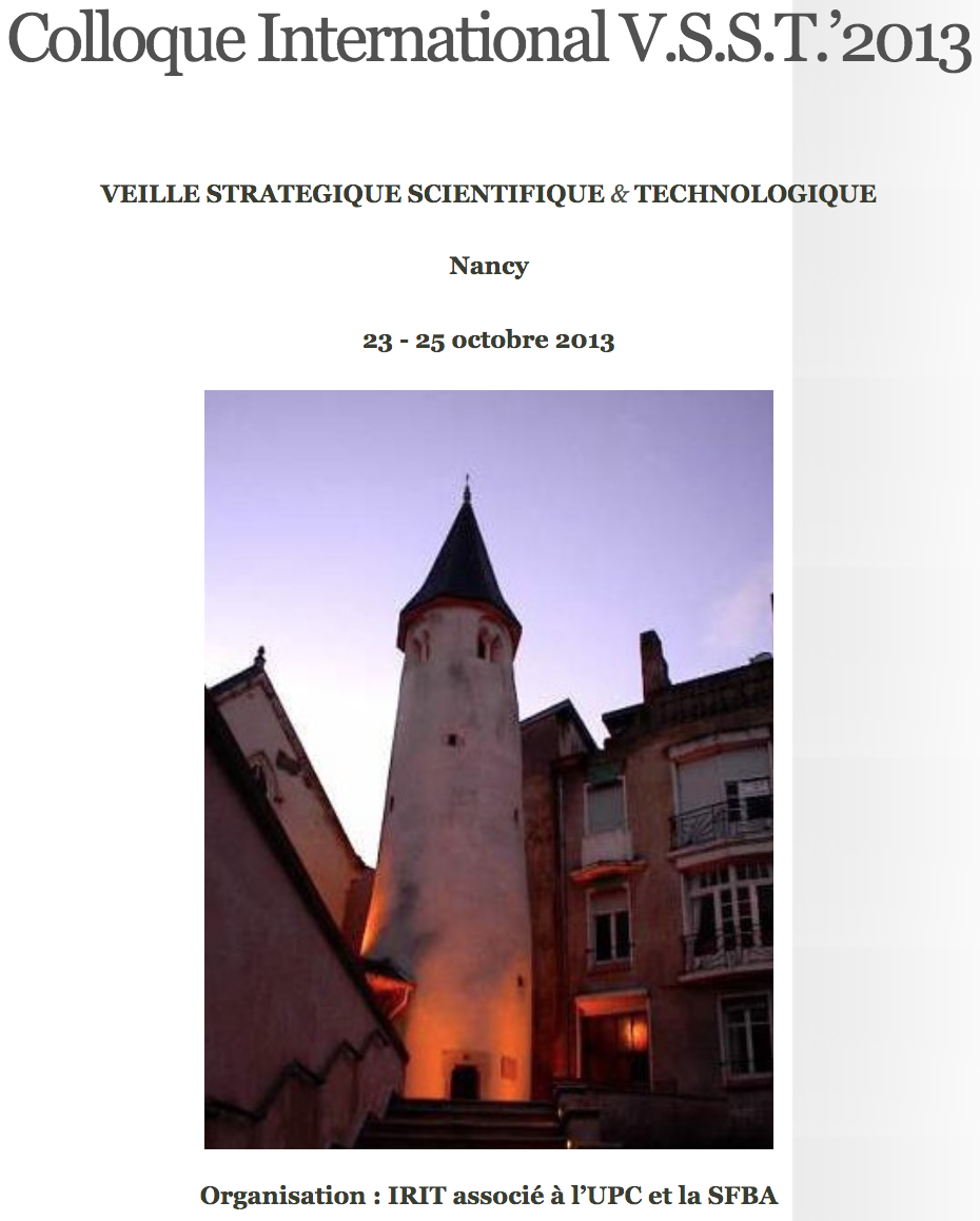 Veille Stratégique, Scientifique et Technologique 2013
